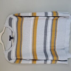 Gap women's sweater. Gray & mustard yellow stripes. Size medium